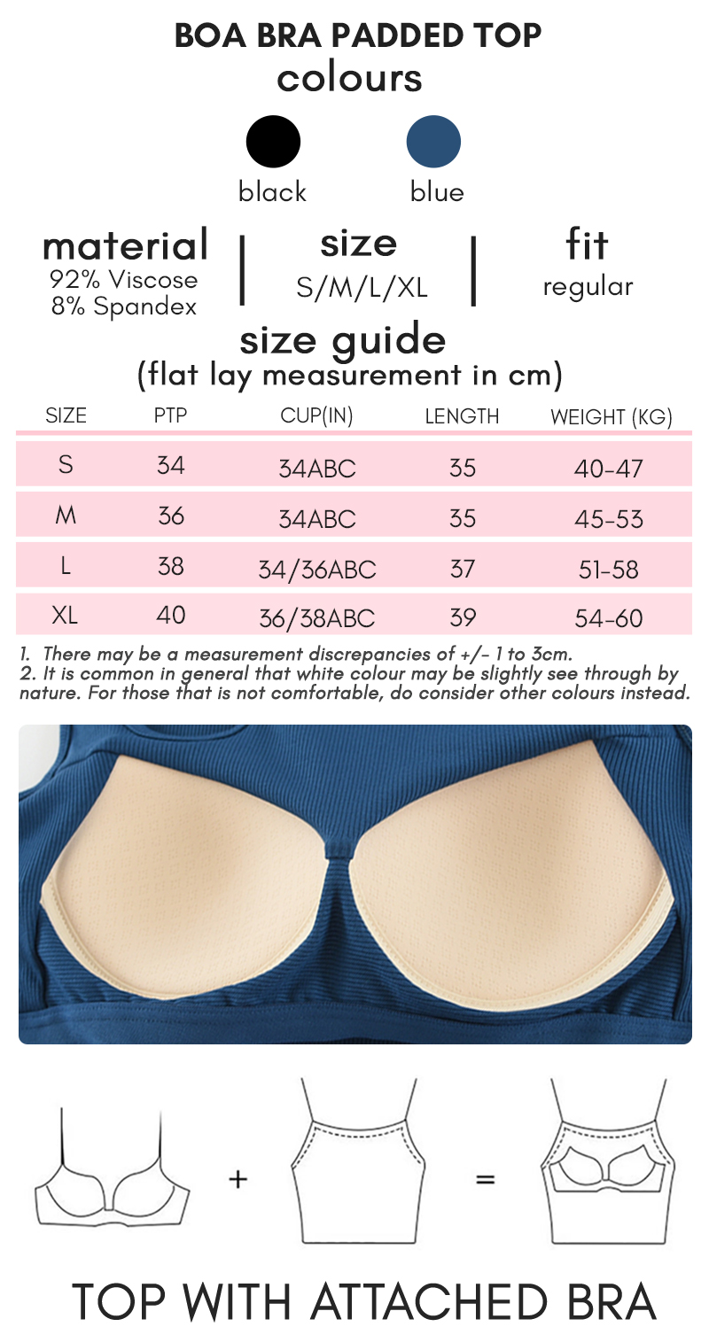 Einashop Boa Hollow Bra Padded Top SG Ship | Shopee Singapore