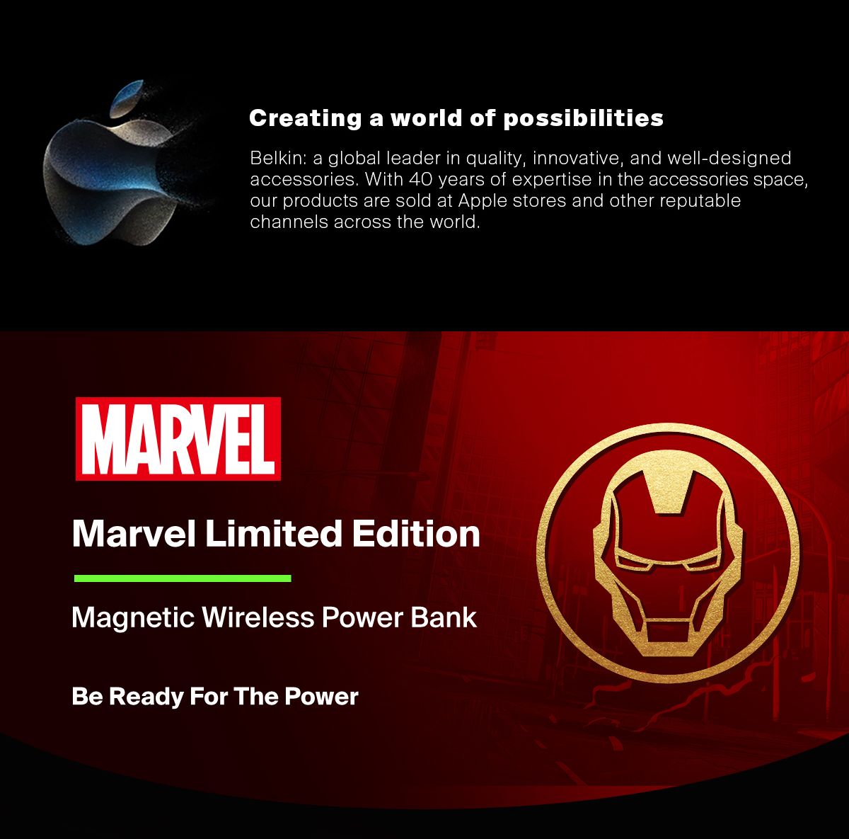 Belkin BPD004qcBG-DY Marvel Series BoostCharge Magnetic Wireless Power ...
