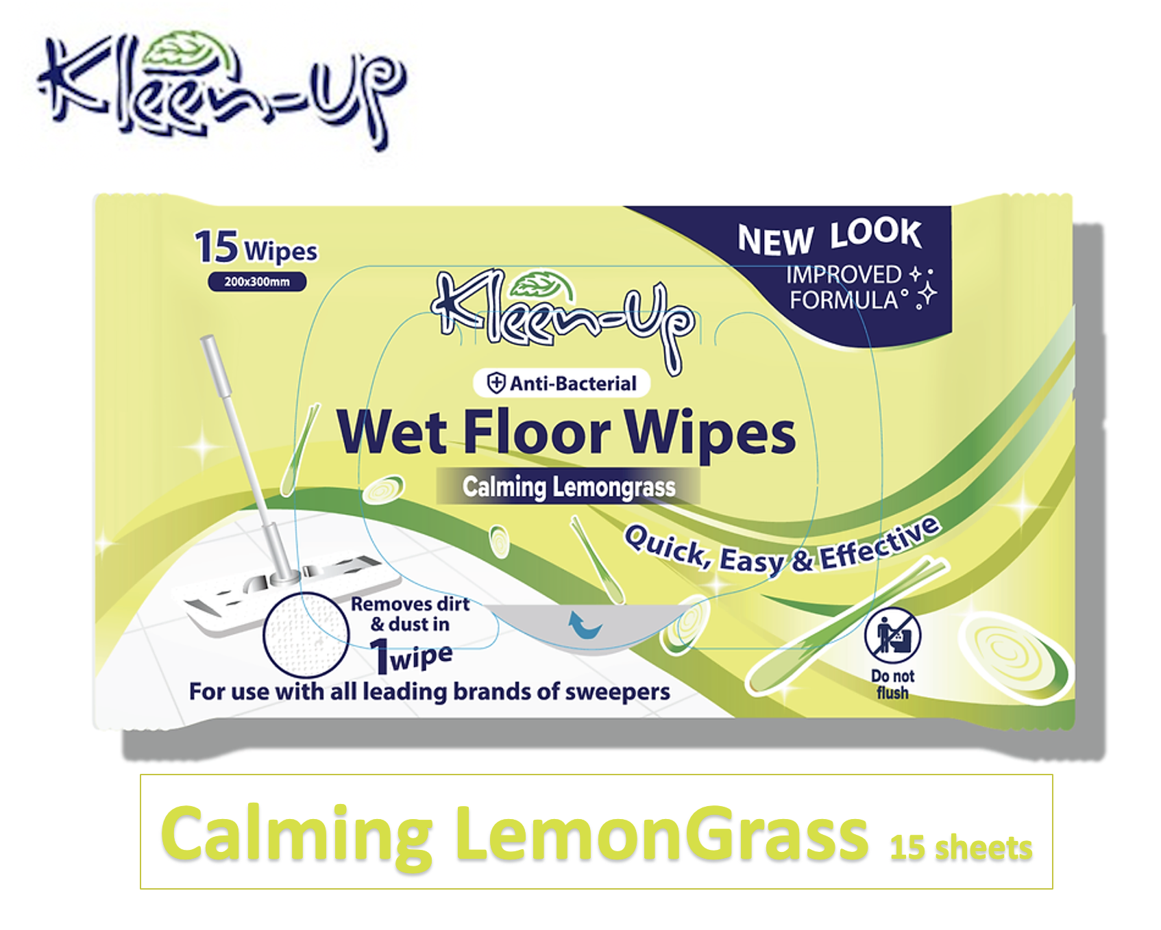(KLEEN UP) Anti Bacterial Wet Floor WIPES * expiry 2026/27 Shopee