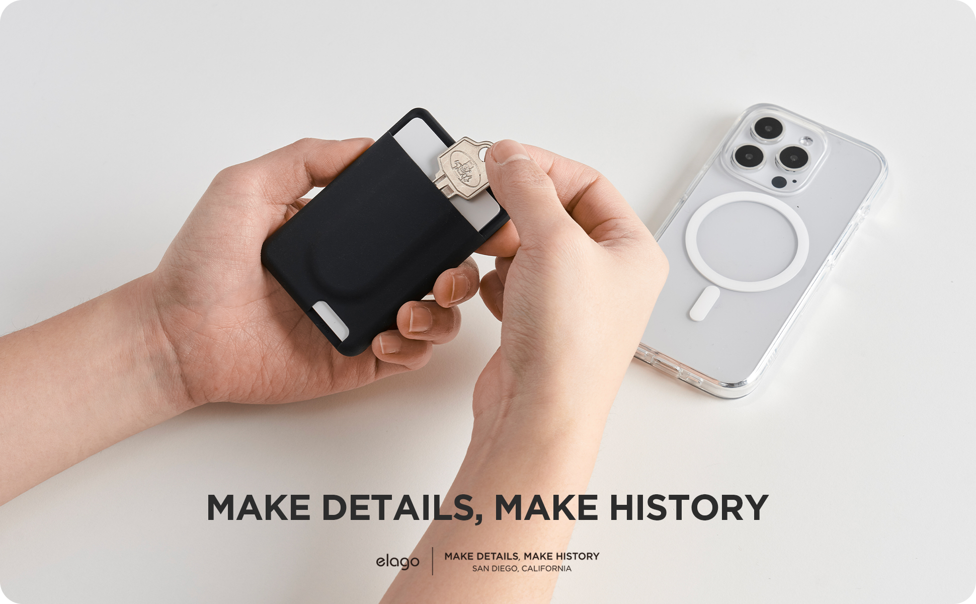 elago Portefeuille magnétique en cuir végétalien pour 3 cartes, compatible avec MagSafe pour iPhone 17/16/15/14/13/12 Series – Portefeuille sécurisé de téléphone, protection contre les rayures et les