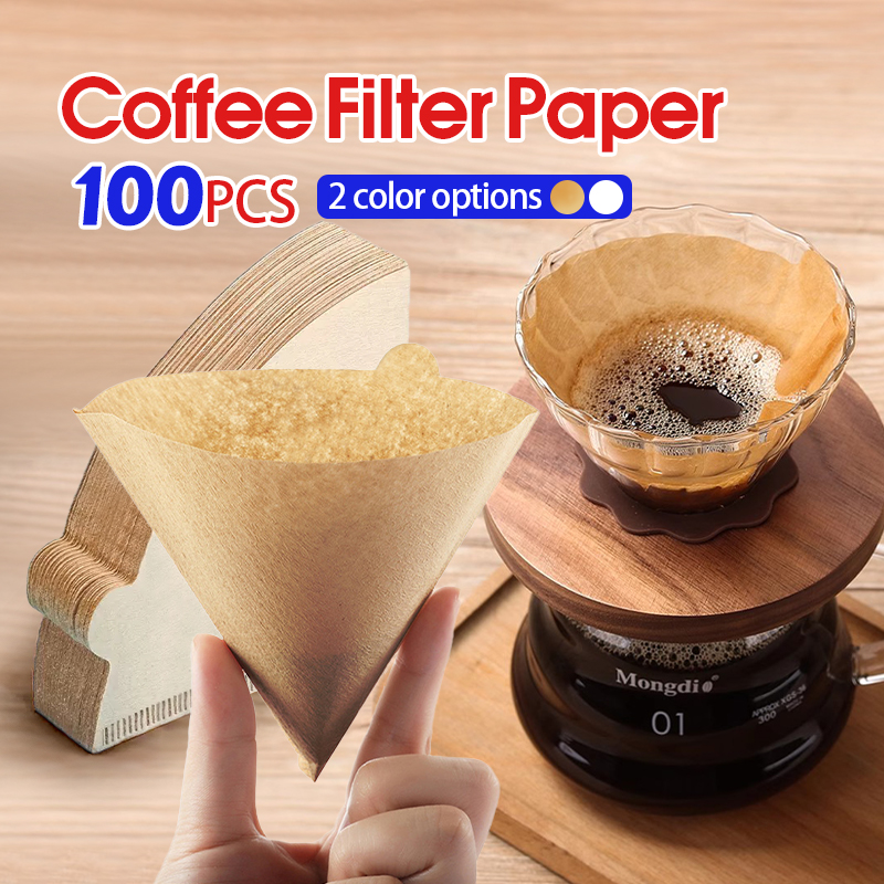 【NDD Delivery】100 Pcs V60 Drip Filter Paper Coffee Maker Filter，Ear ...