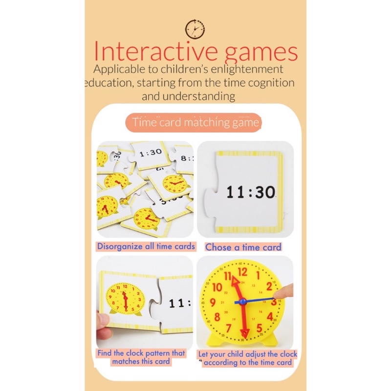 [SG Stock] Kids Analog Clock Learning Kit Clock Toy | Shopee Singapore