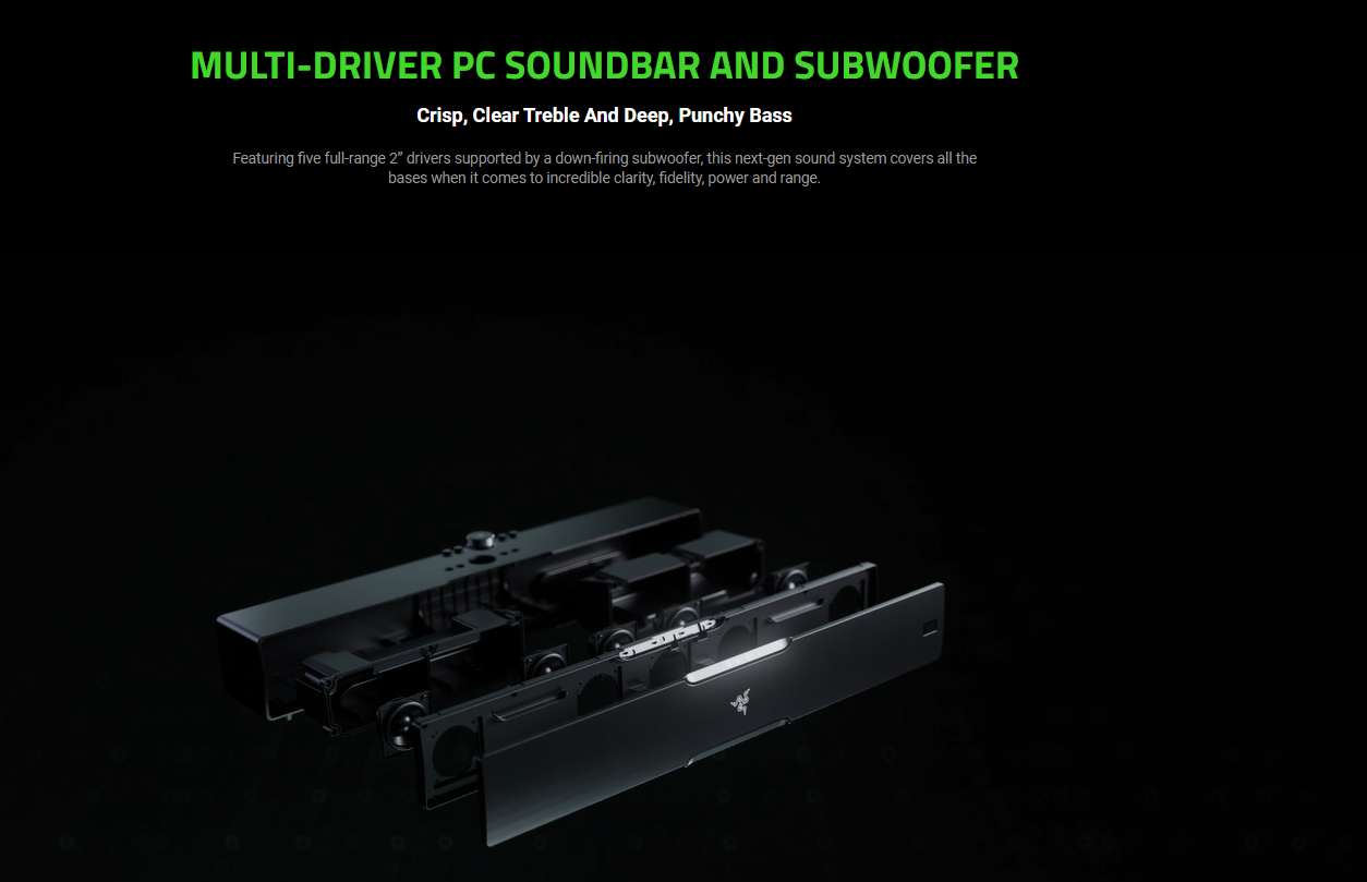 Razer Leviathan V2 Pro - AI-Powered Beamforming PC Gaming Soundbar with ...