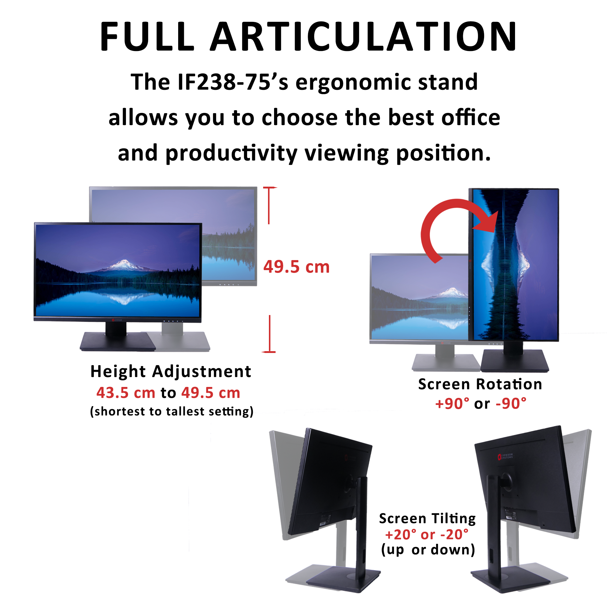 [READY STOCK] Typhoon Display 24 USB-C Monitor IF238-75 (1080P IPS ...