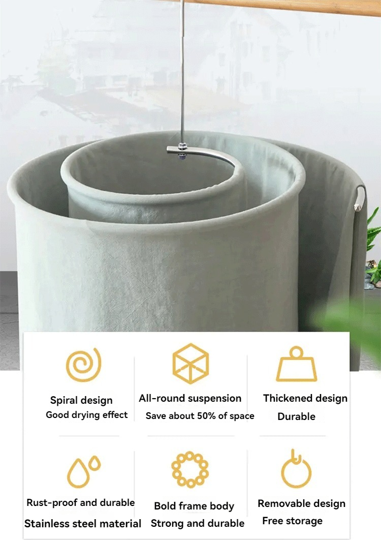 Thickened stainless steel spiral drying rack/bed sheet balcony drying ...