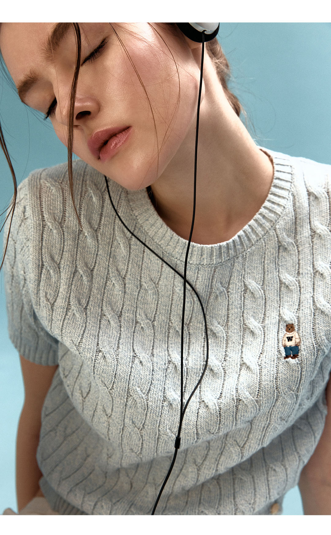 【WHO.A.U】Steve Cable Short Sleeve Sweater (U) Steve Cable Short Sleeve Sweater (U) - 후아유닷컴