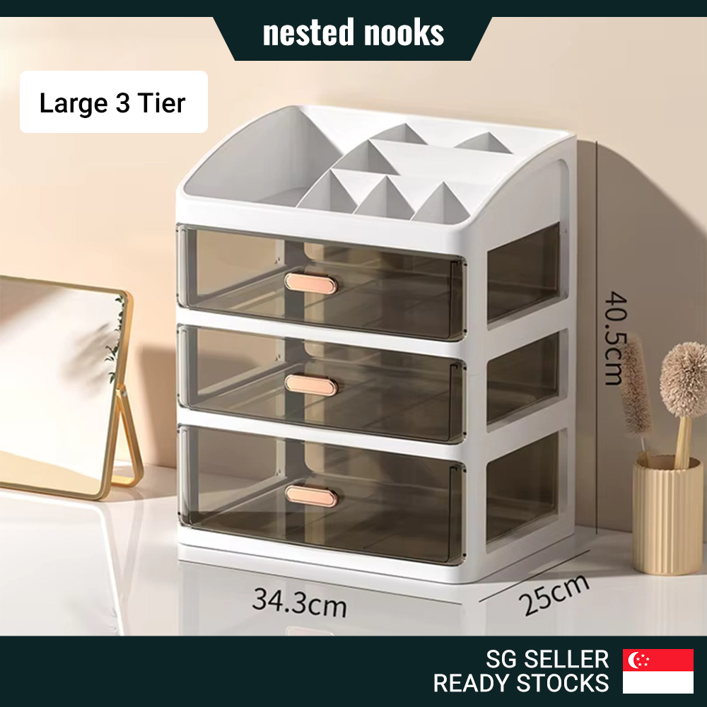 Multi-grid Cosmetics Brush Lipstick Makeup Storage Box Desktop ...
