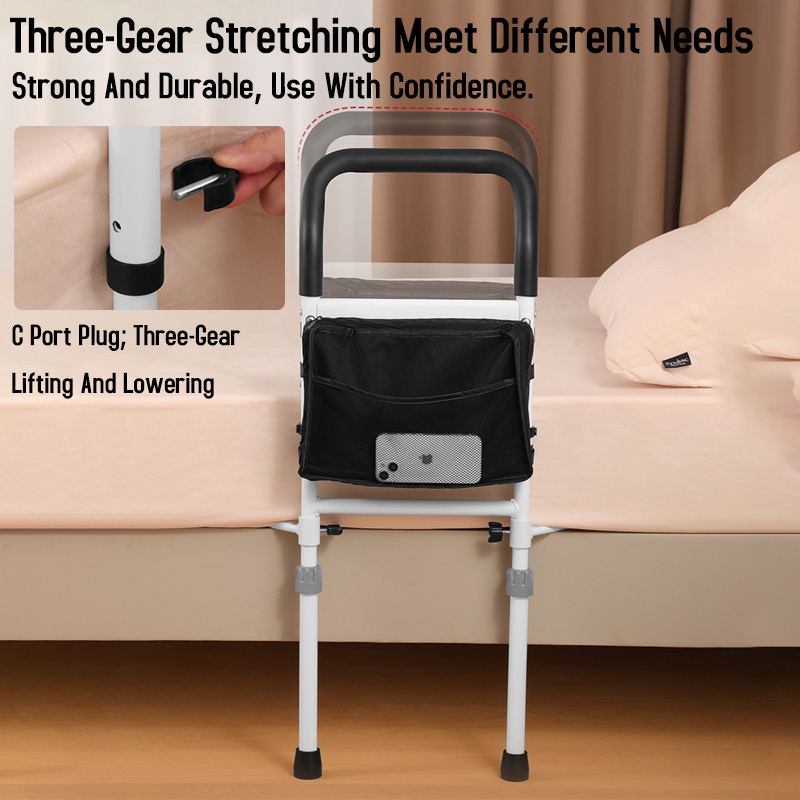 Safety Bedside Handrail Foldable Grab Bar For Elderly Pregnant Patients ...