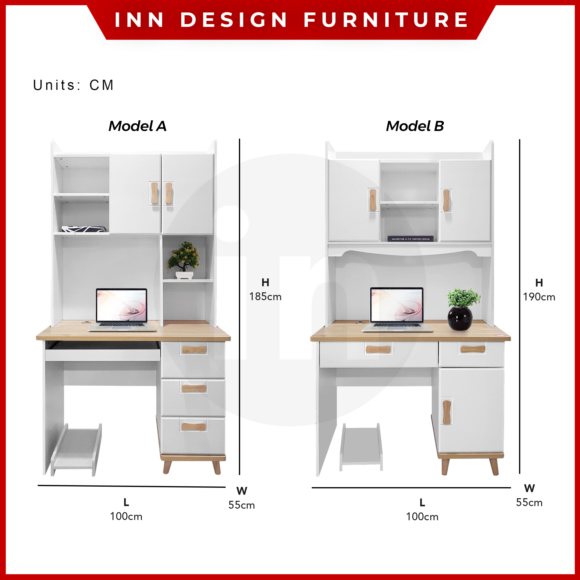 INNDESIGN YIGIT STUDY TABLE / STUDY DESK WITH CPU RACK / COMPUTER TABLE ...