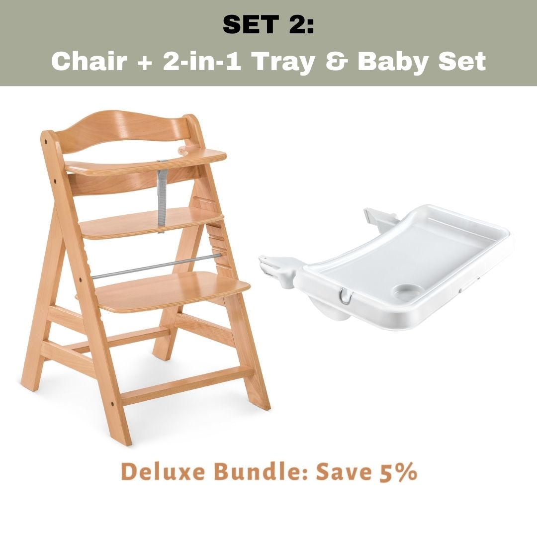 Hauck Alpha+ Wooden High Chair - Add-On Options Available (Designed in  Germany)