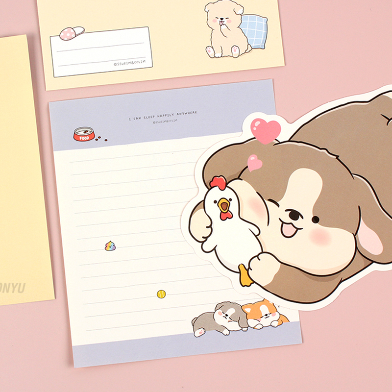 Puppy Letter Paper Envelope Set Stationery Writing Paper Cute Korean ...
