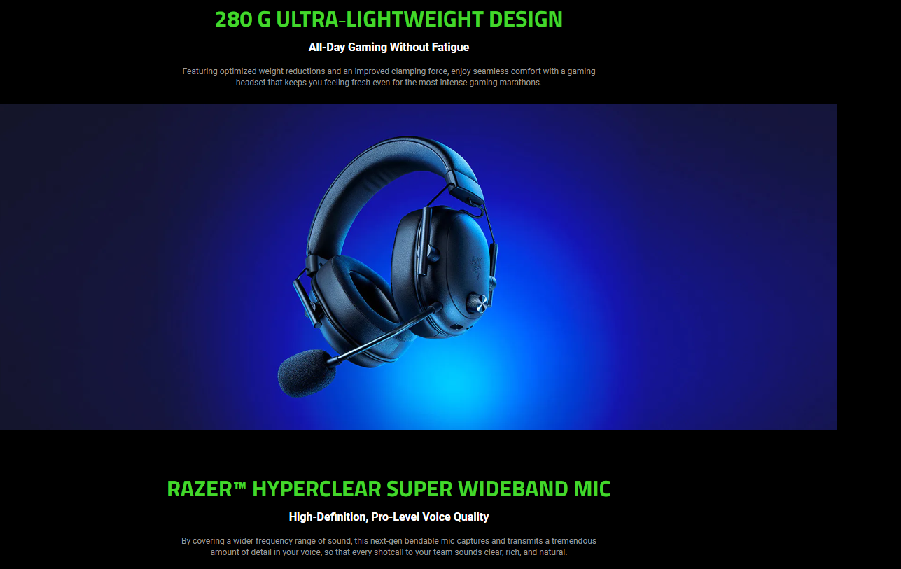Razer BlackShark V2 HyperSpeed - Wireless Ultra-Lightweight Esports ...