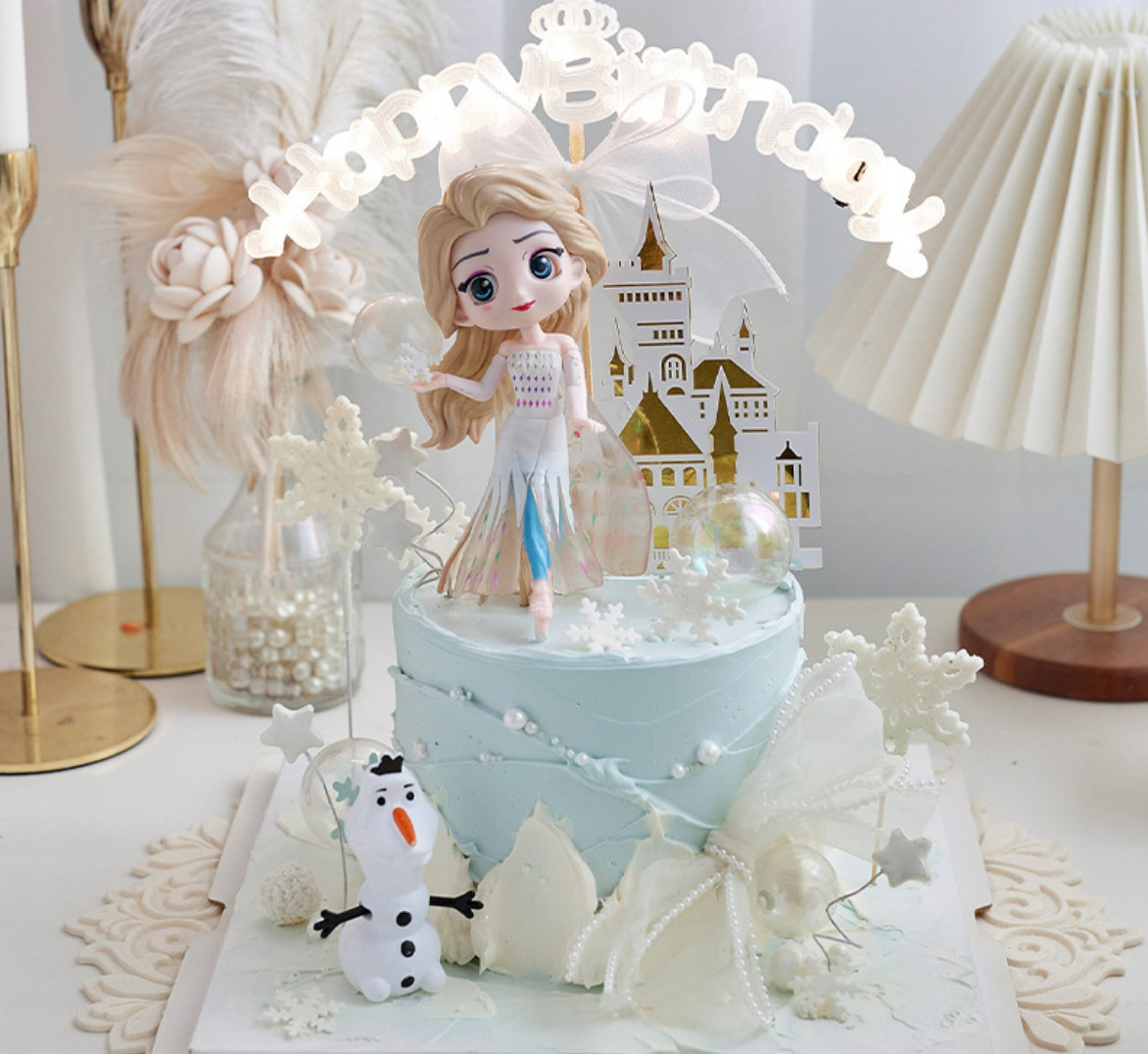 Frozen Elsa Cake Cupcake Topper Set Birthday Party Cake Decor Set Cake ...