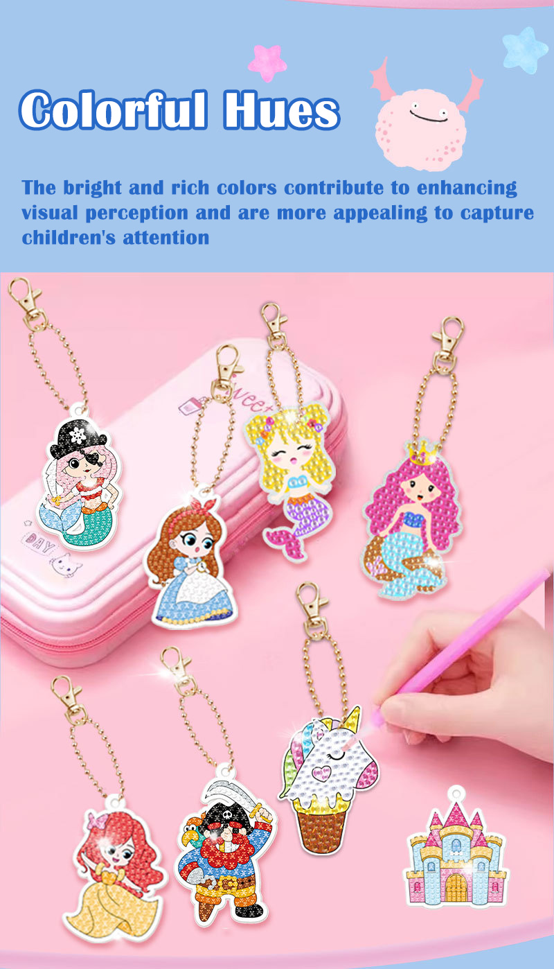 【15pcs】DIY GEM Keychains set, Diamond Art Pendant Kits, Handmade Mosaic ...