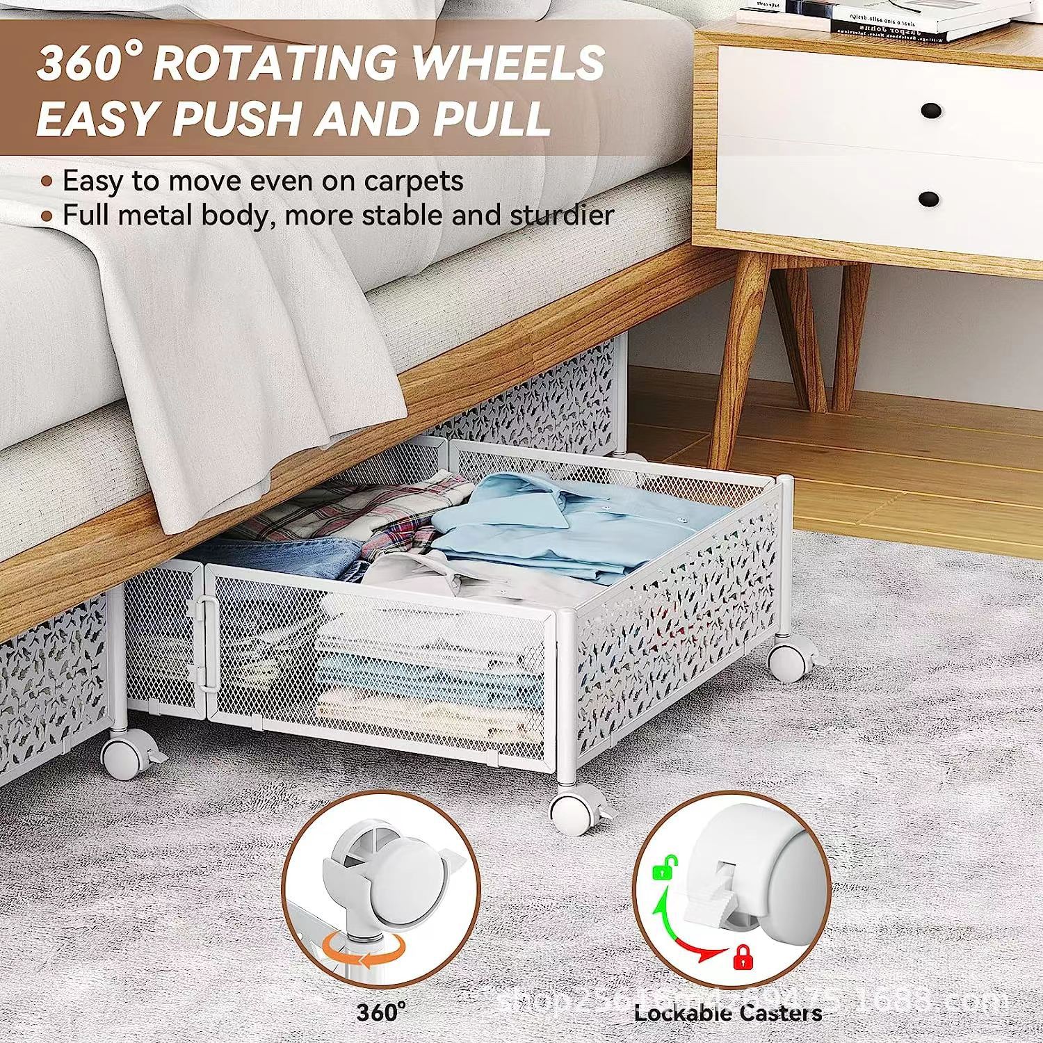 【SG Stock】 Under Bed Storage Rack Home Organizers Storage Box Foldable ...