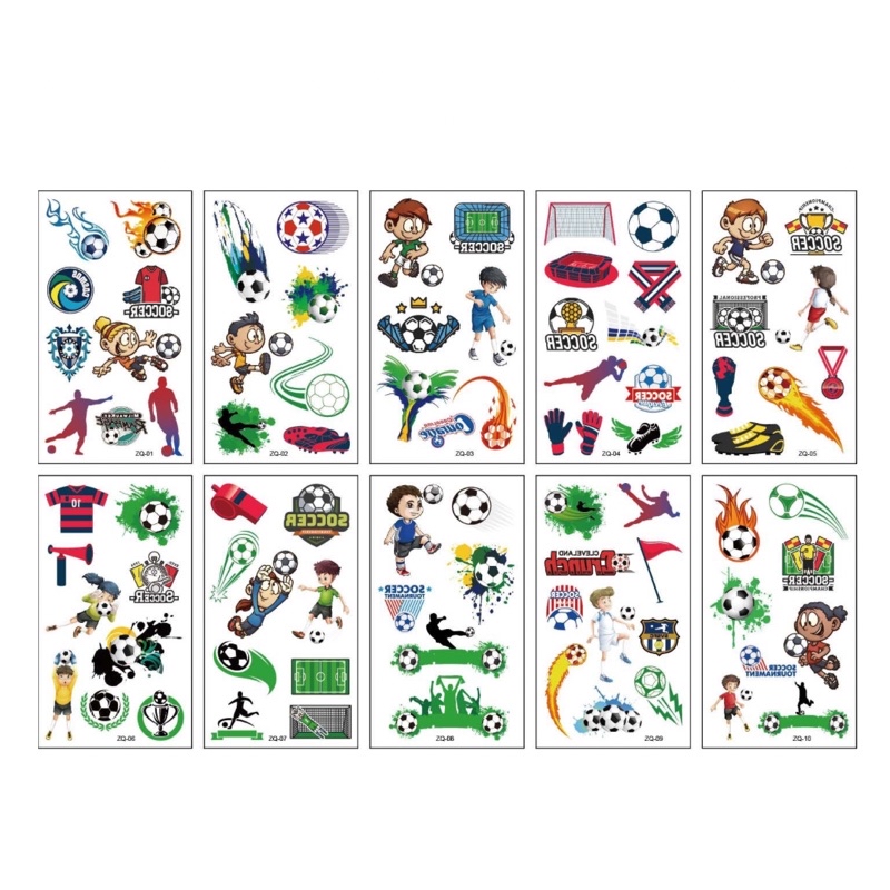Sports Football ZQ-01-10 Tattoo Stickers 120*68mm World Cup Fan Games ...