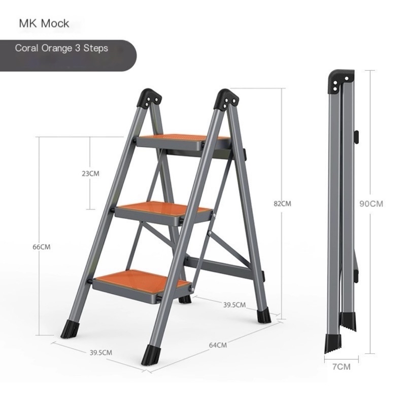 Household foldable and retractable ladder, indoor multi-functional ...