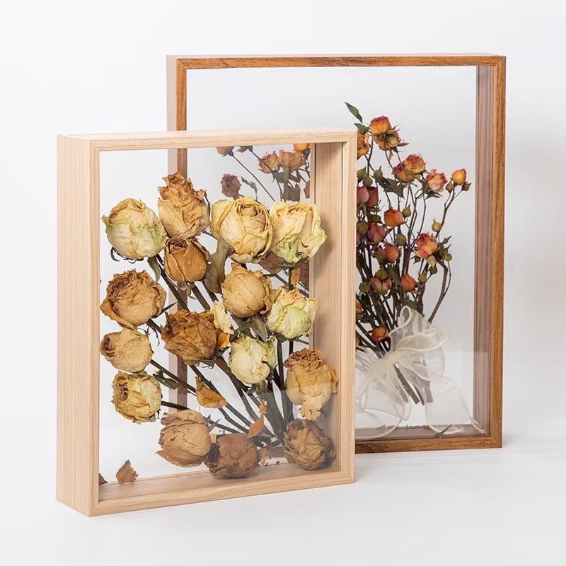 SG Stock Wooden Frame Double-Sided Transparent Art Display Box for ...