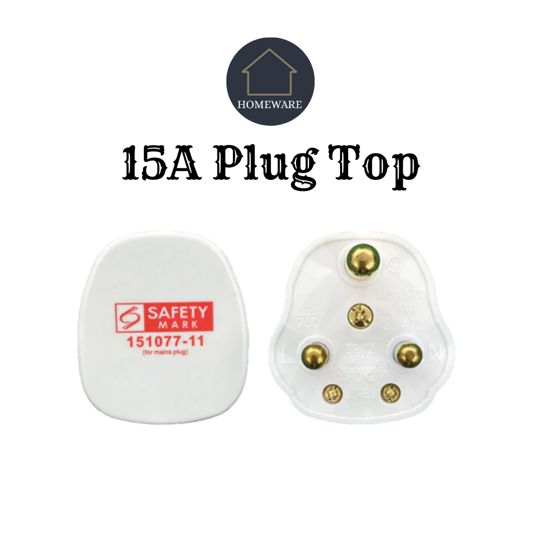 UK 13A 15A Plug Top Safety Mark Black White | Shopee Singapore