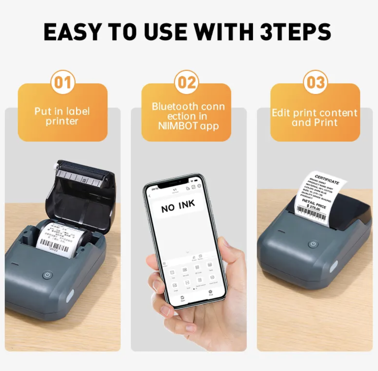 NIIMBOT B1 Portable Thermal Inkless Label Printer | Shopee Singapore