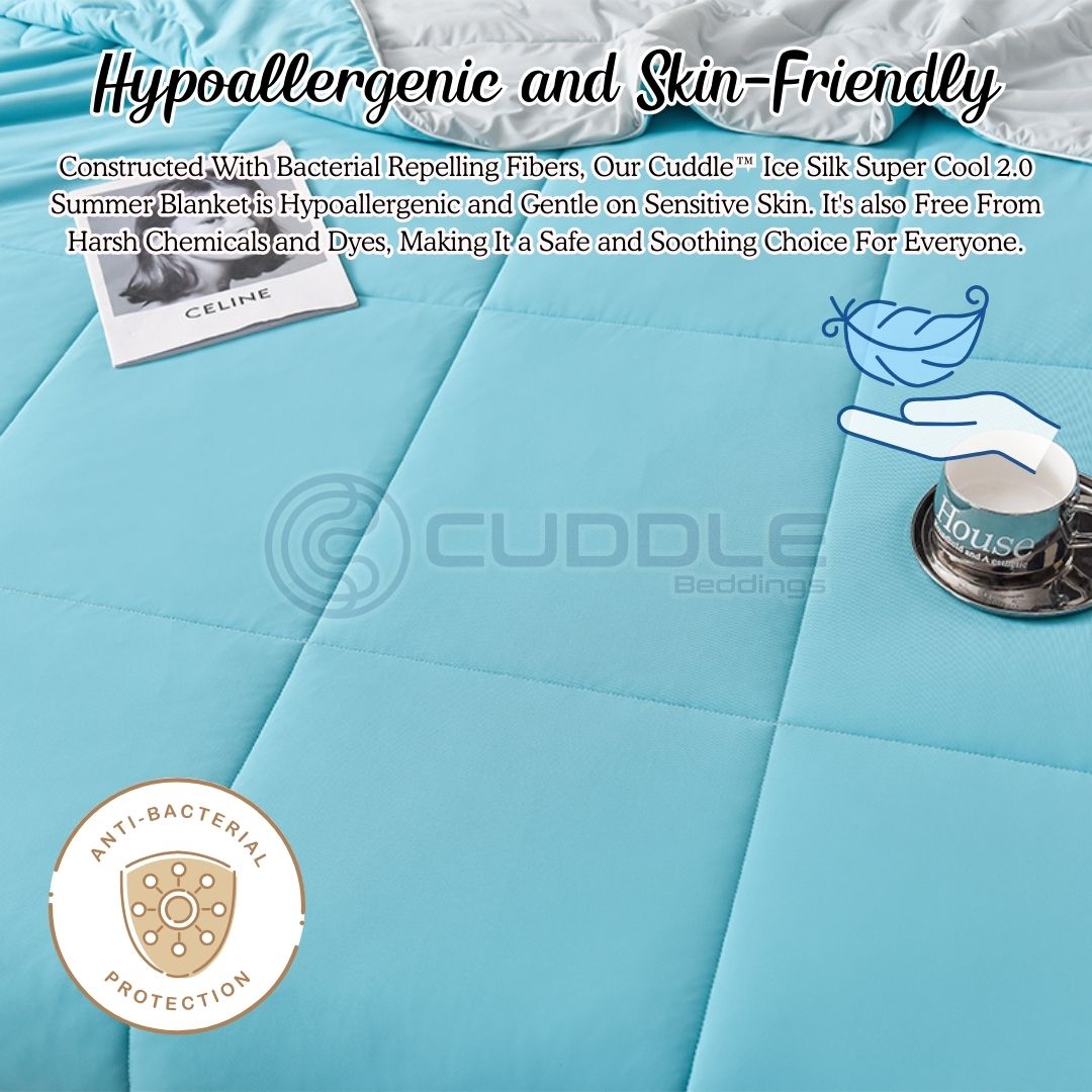 Cuddle™ Ice Silk Super Cool 2.0 Summer Blanket / Super Cooling Icesilk ...