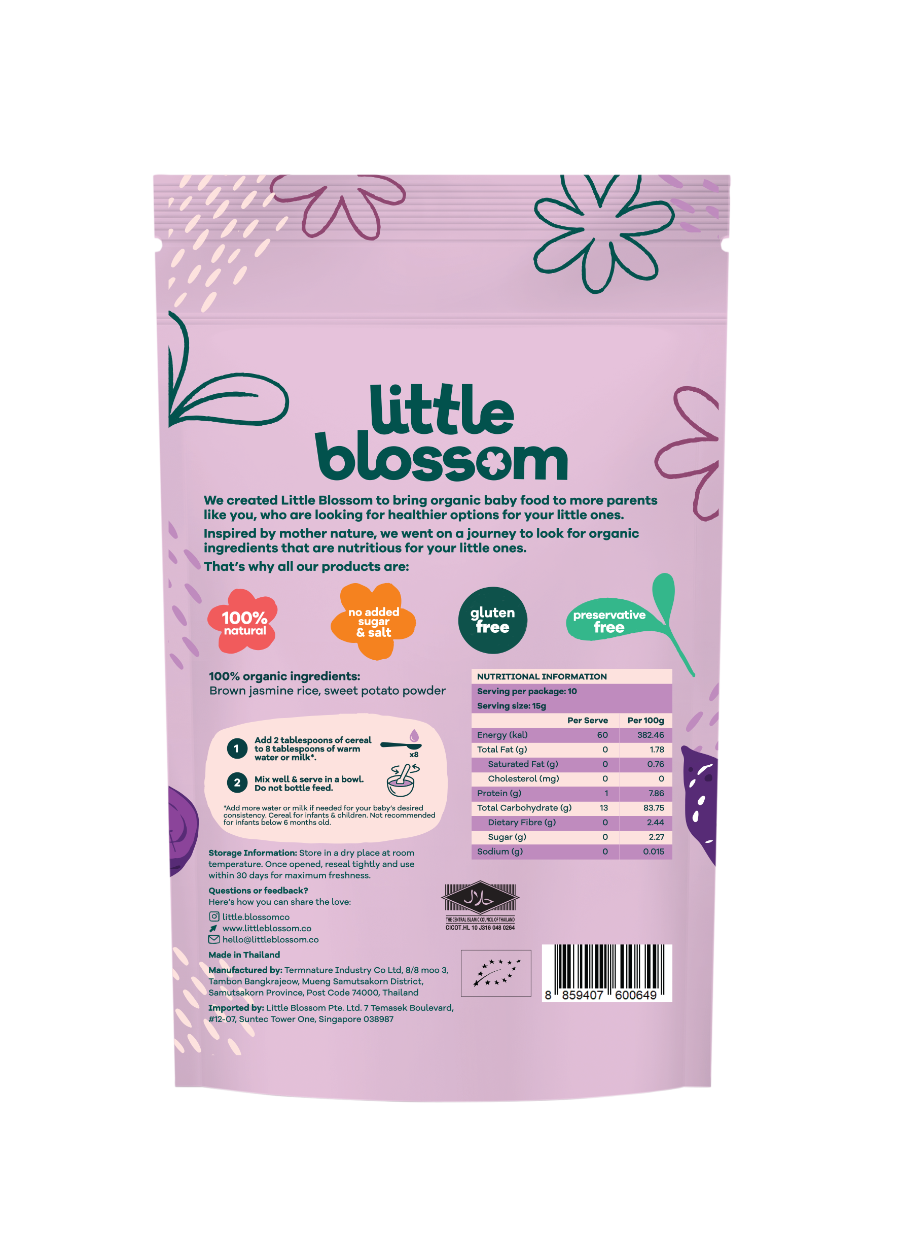 Little Blossom Organic Brown Rice Cereal [4 Flavours] | Shopee Singapore