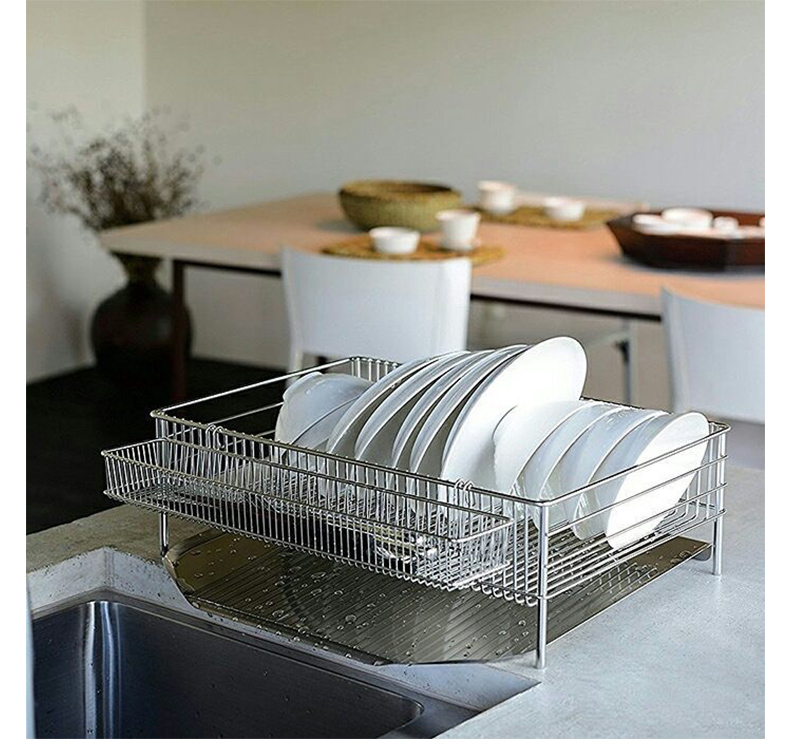LA BASE DRAINING DISH RACK BASKET LARGE DLM-8585 STAINLESS SET
