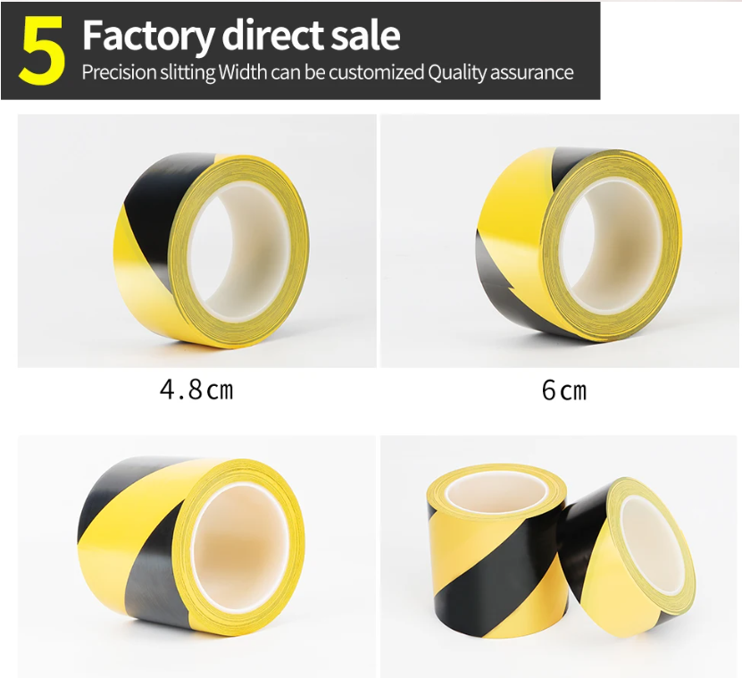 Yellow Black Hazard Warning Safety Stripe Caution Tape, 7CM (2.8 Inch) X 200 METER Non-Adhesive Barrier Tape | BOLTON - View #4