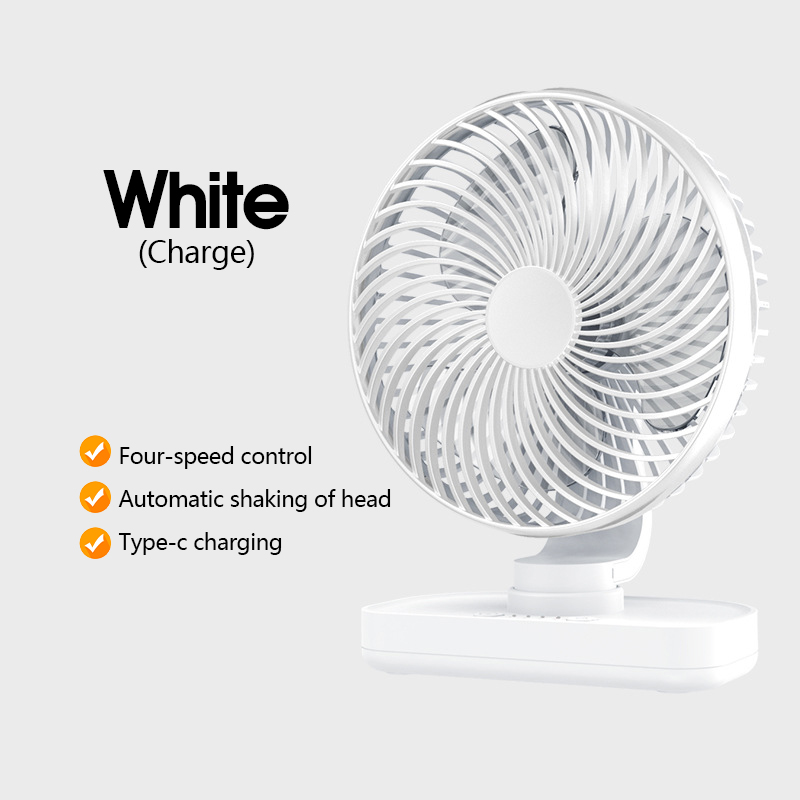 Wireless Auto Rotatable Table Fan Rechargeable Desk Mini Fan Laptop ...