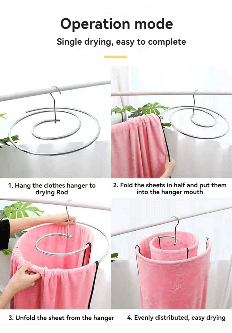 Thickened stainless steel spiral drying rack/bed sheet balcony drying ...