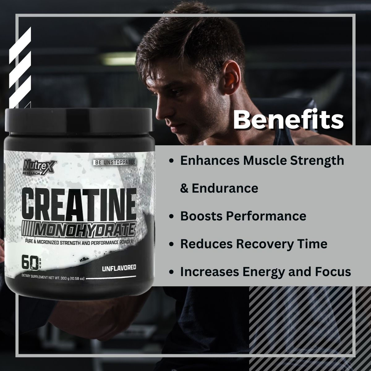 Nutrex Creatine Monohydrate, Micronized Pure Creatine Powder for Muscle ...