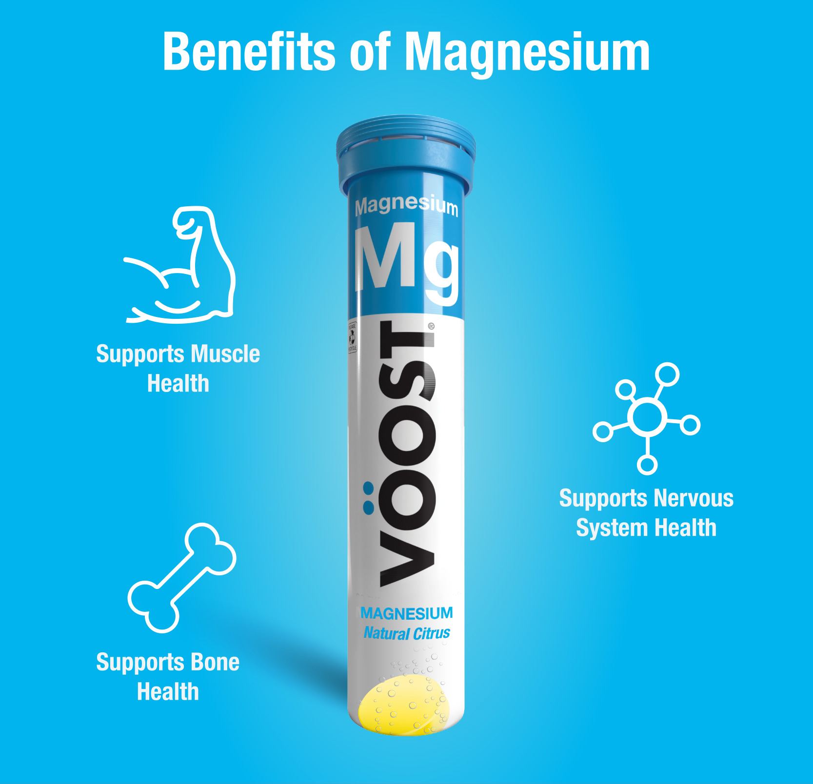 VOOST Magnesium Effervescent Vitamin Supplement 20 Tabs to support ...