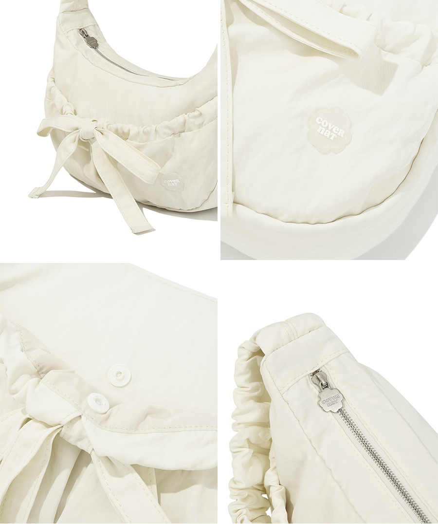 エコバッグ COVERNAT Clover Heart Shirring Ribbon Eco Bag 5JH468 COVERNAT Clover Heart Shirring Ribbon Eco Bag 5JH468