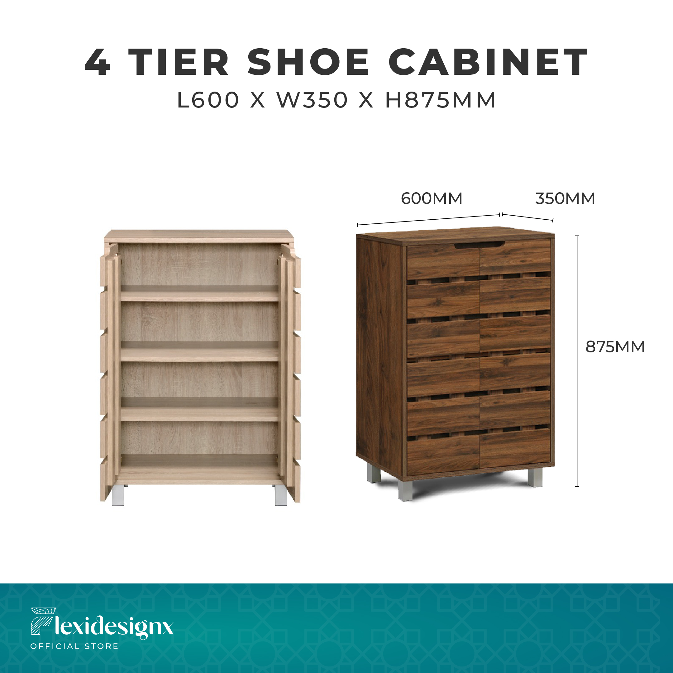 Shoe Cabinet 2 Door 8 / 4 tier Tall Indoor Cupboard Shoe Storage ...