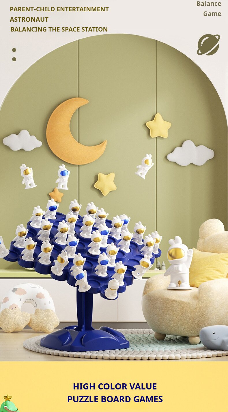 🌈Local Ship🌈Balance Spaceman Board Game Toy Desktop Stacking Tower Game ...