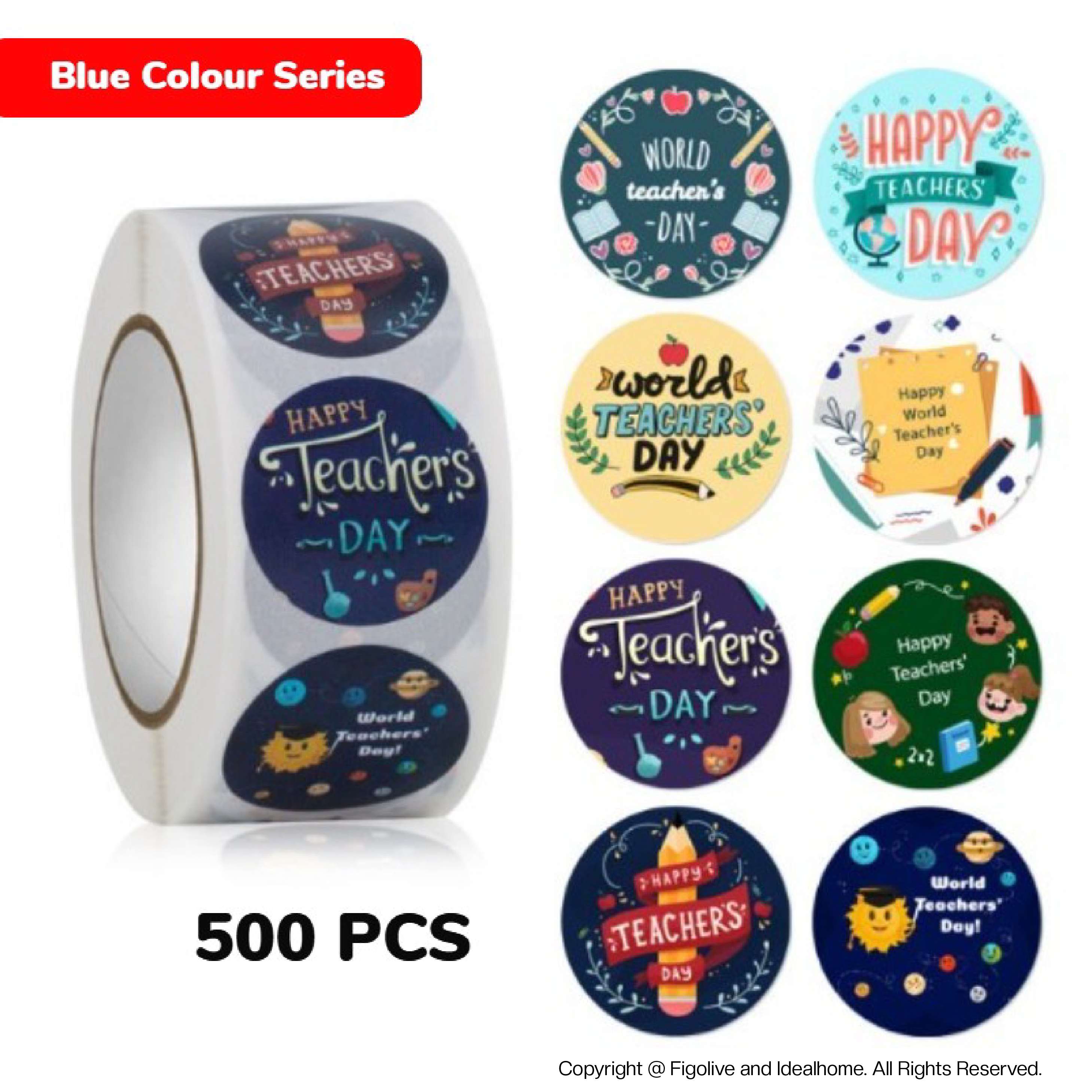 [500pcs] 2.5cm 1 inch Sticker Roll Merry Christmas Chinese New Year and ...