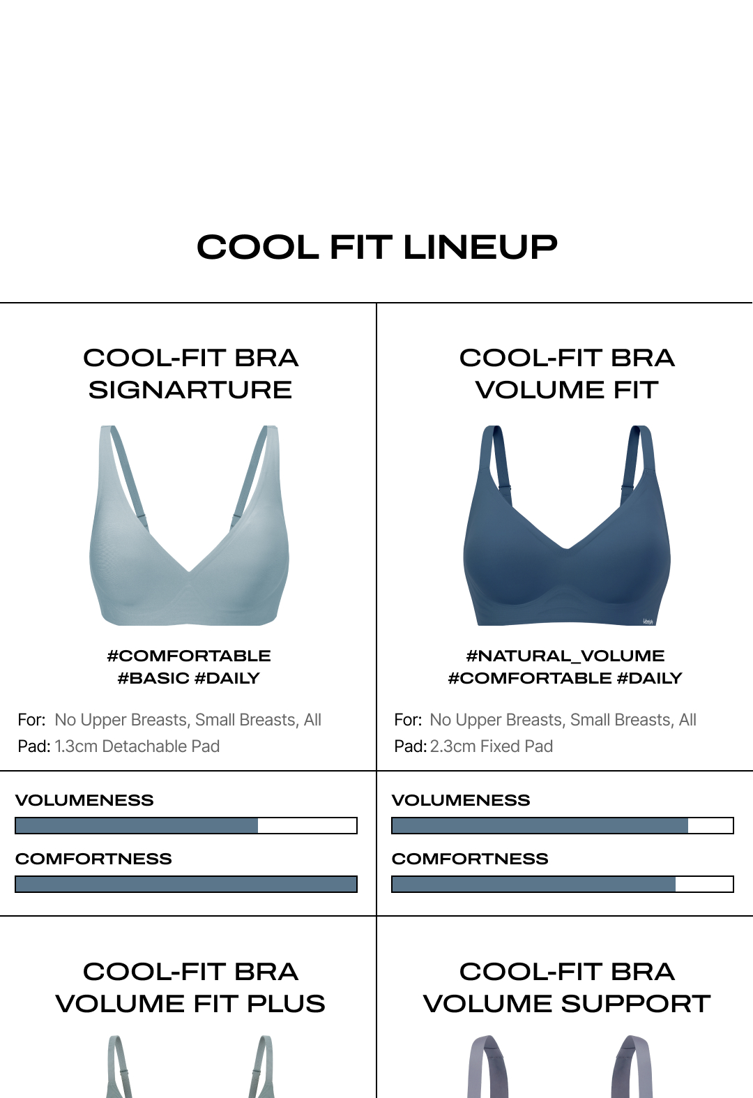 VERISH Cool-Fit Bra Volume Support