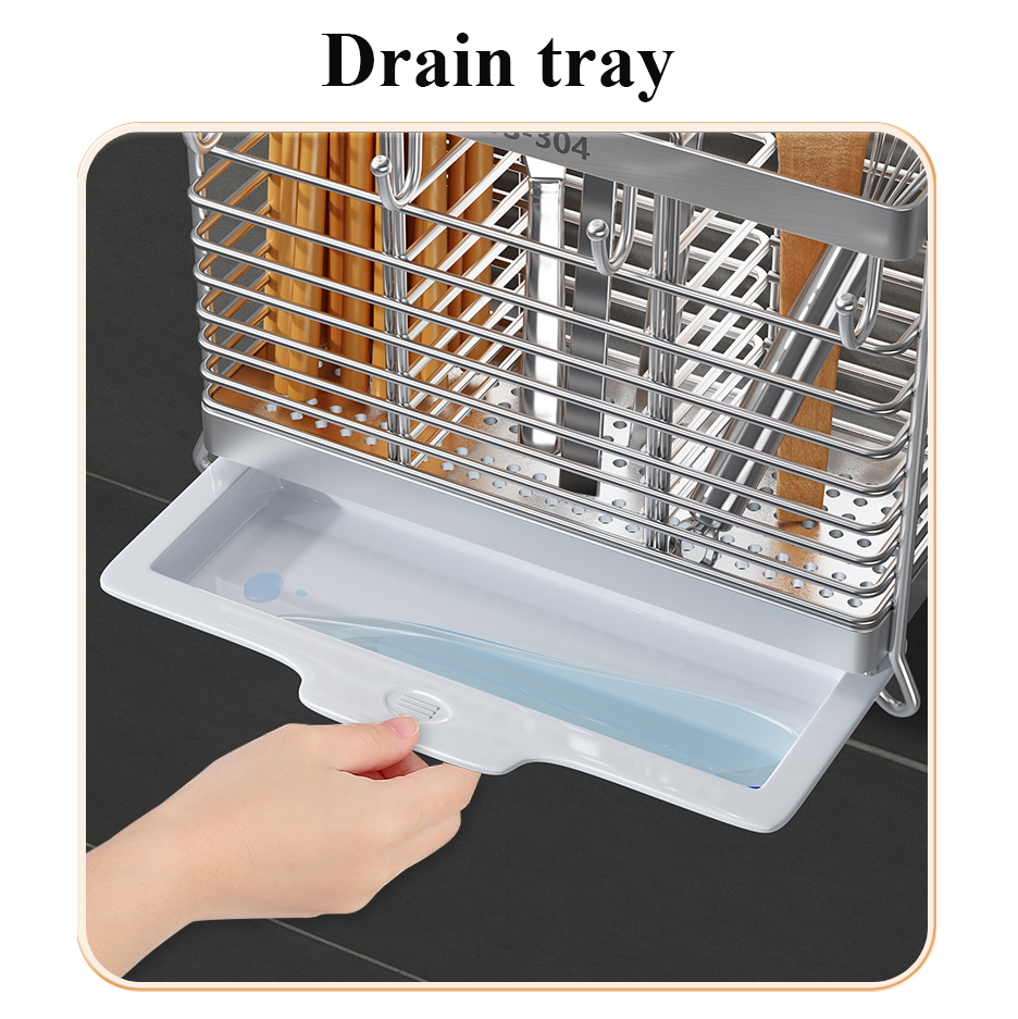 304 Stainless Steel Utensil Drying Rack Draining Basket, Rust Proof, No ...