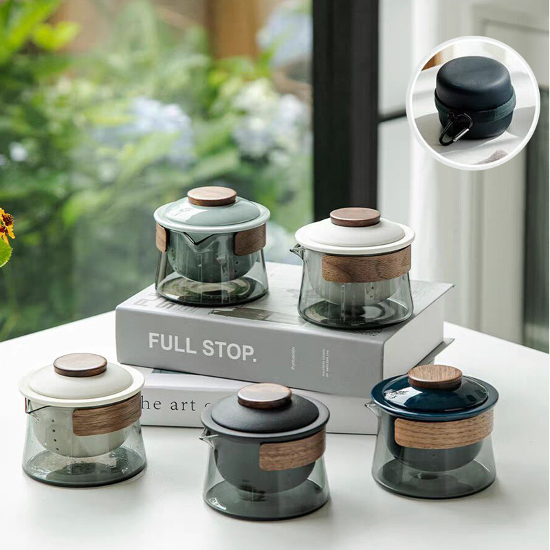 Portable Palace Style Chinese Tea Set Teapot One Pot Three Cups Travel ...