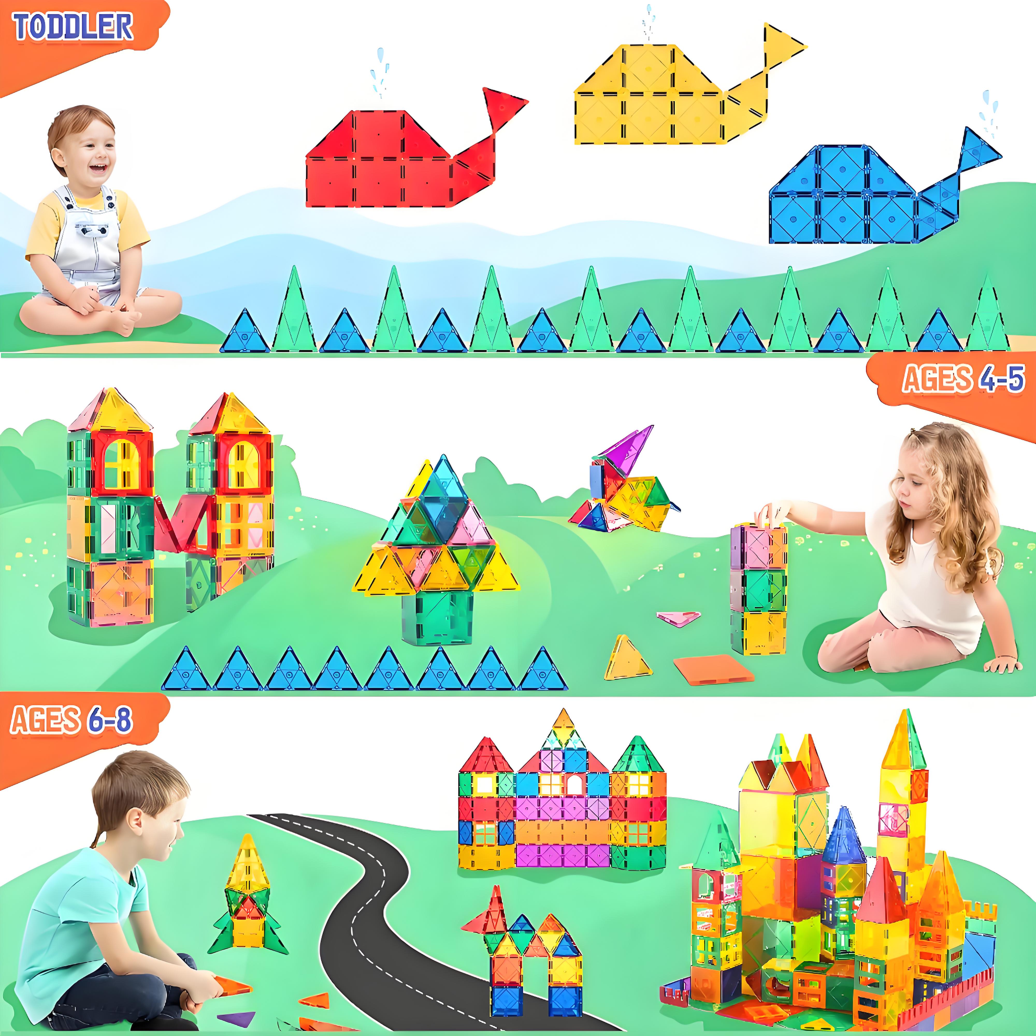 [SG Stock] 70/105 Pcs Magnetic Tiles Building Blocks Educational ...