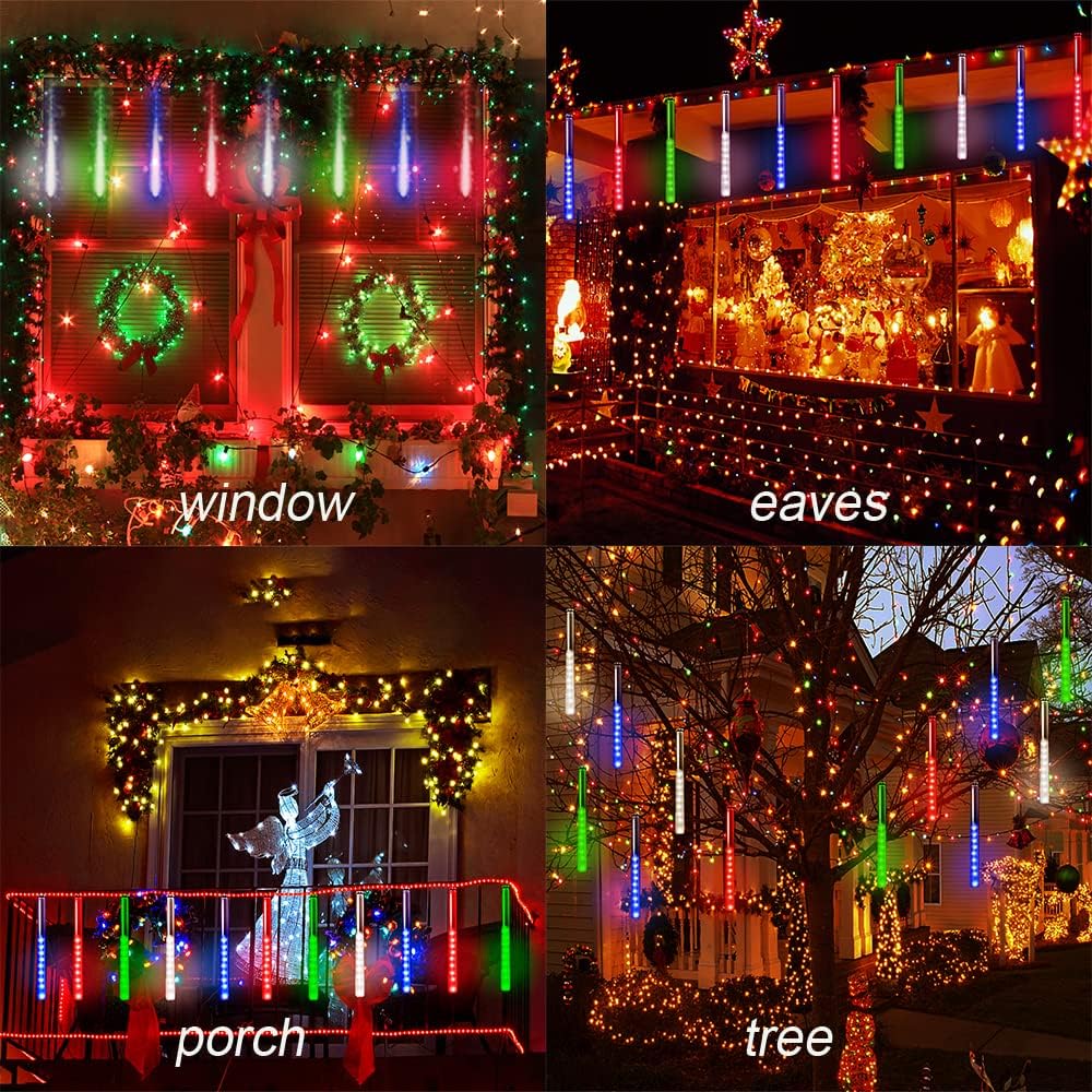 🇸🇬 Stock Solar Lampu raya LED Meteor Shower Rain Light 3.5M 50CM Fairy ...