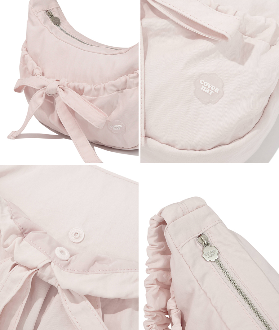 COVERNAT Clover Heart Shirring Medium Nylon Hobo Bag - 5