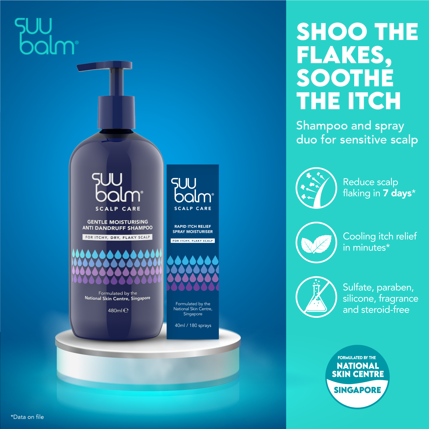 Suu Balm Rapid Itch Relief Scalp Spray Moisturiser (100ml /40ml ...