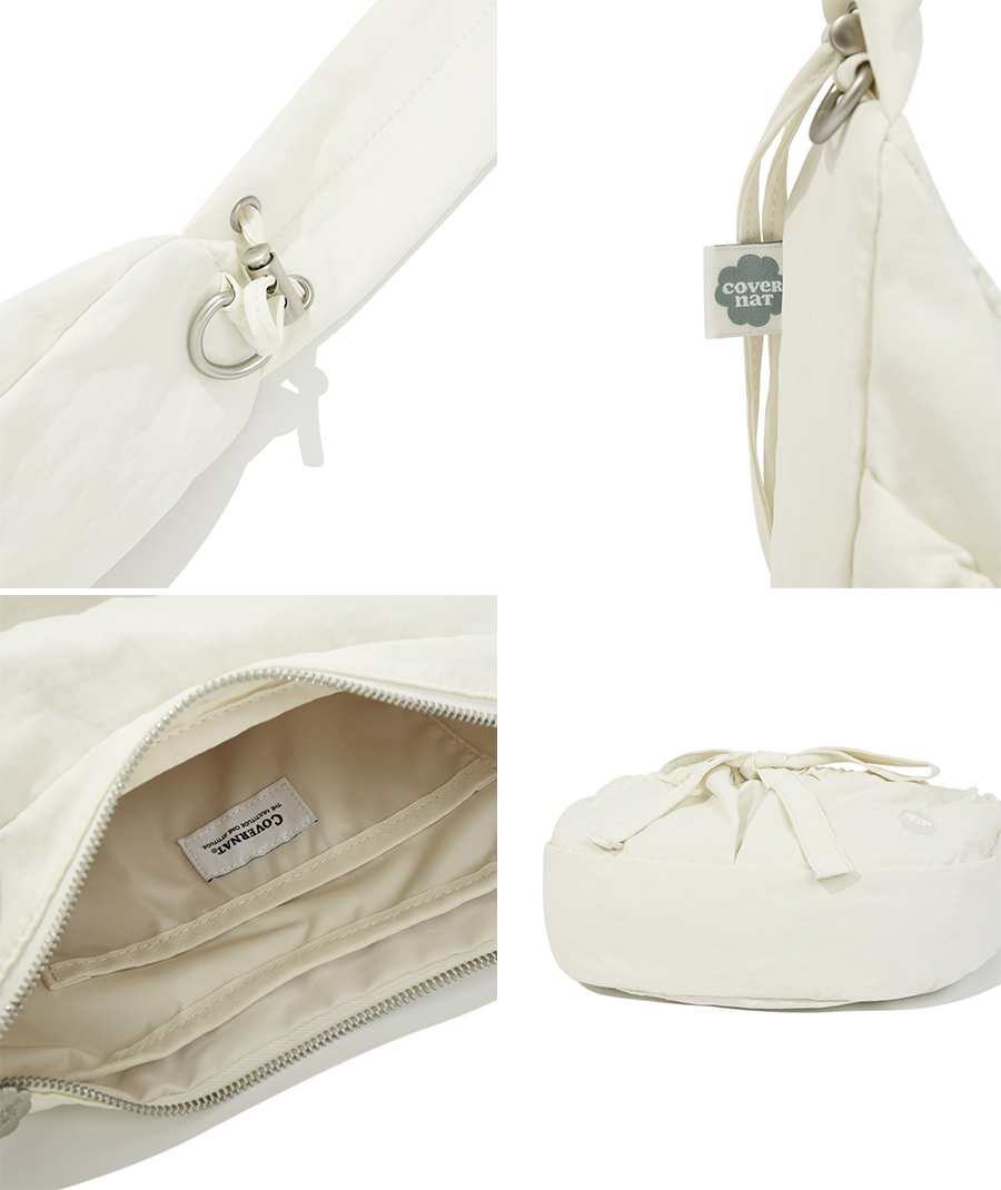 ショルダーバッグ・ポシェット COVERNAT Cloverheart Shirring Medium Nylon Hobo Bag 5JH471 Covernat | Clover Heart Shirring Medium Nylon Hobo Bag