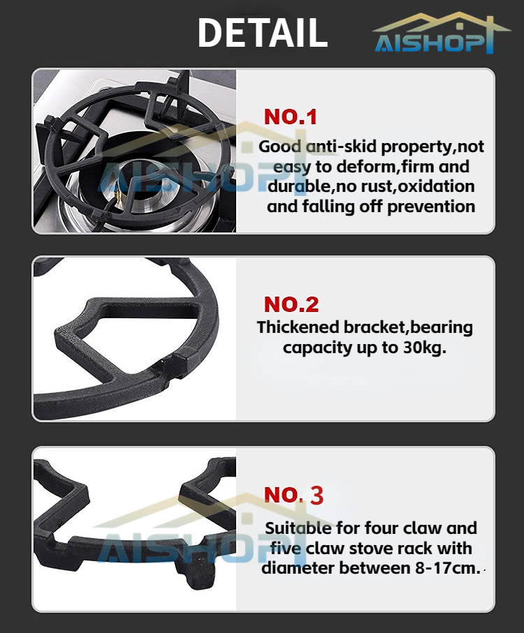 [SG Stock]Gas Stove Support Rack Non Slip Cast Iron Wok Stand Rack for ...