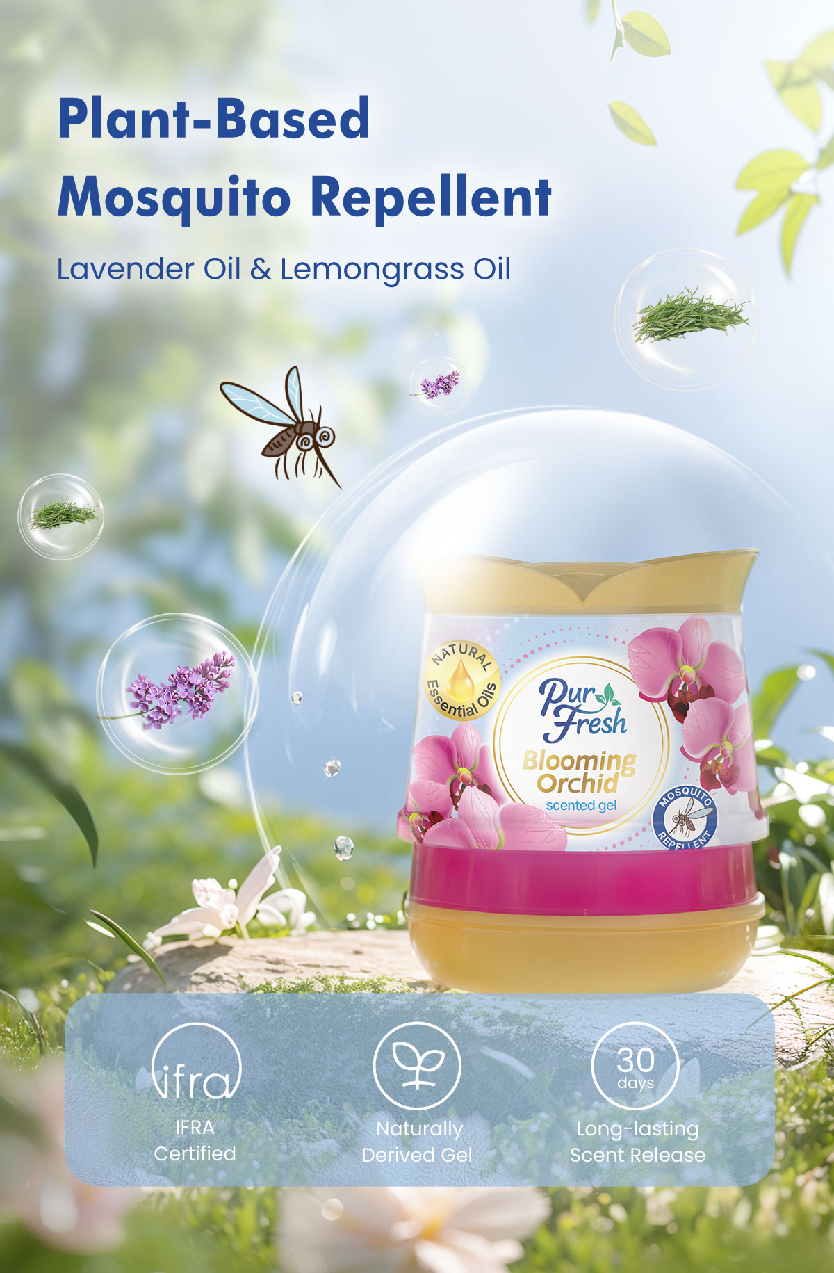 Purfresh 200g Mosquito Repellent Scented Gel | Long-Lasting Freshness ...