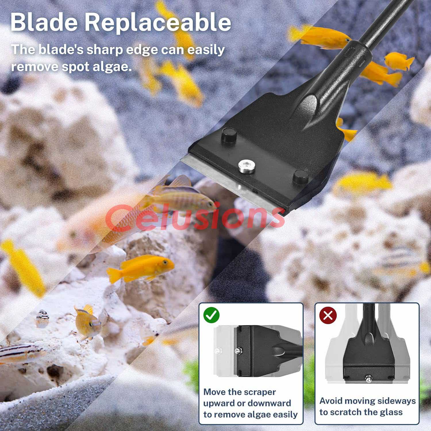 【SG Seller】 ️Fish Tank Razor Algae Scraper ️Aquarium Cleaning Tool 5 ...