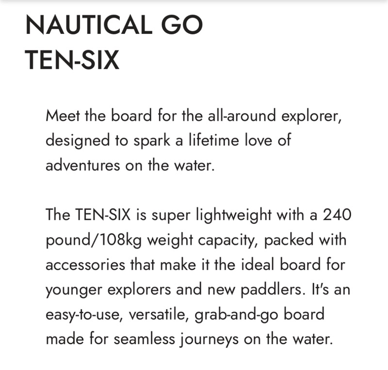 NAUTICAL GO TEN-SIX inflatable paddle board iRocker Stand Up Paddle ...