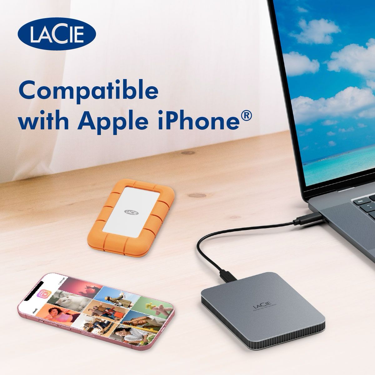 LaCie Mobile Drive Secure External Hard Drive Portable HDD - USB-C 3.2 ...
