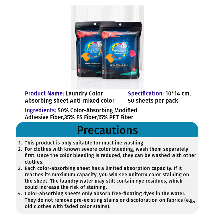 Laundry Color Absorbing sheet Anti-mixed color catcher (50pcs) | Shopee ...